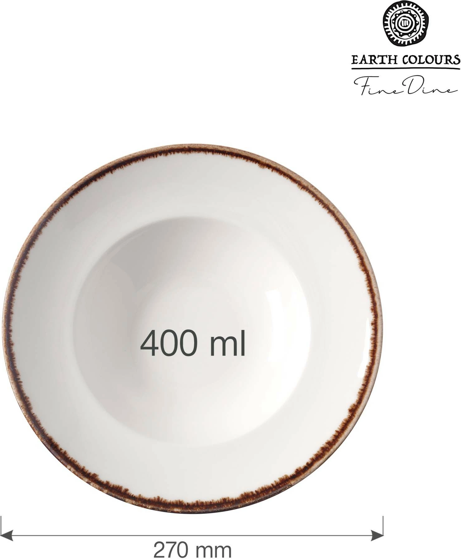 Pjatë për pasta Fine Dine Vanilla 270mm porcelan, krem, set 6 copë