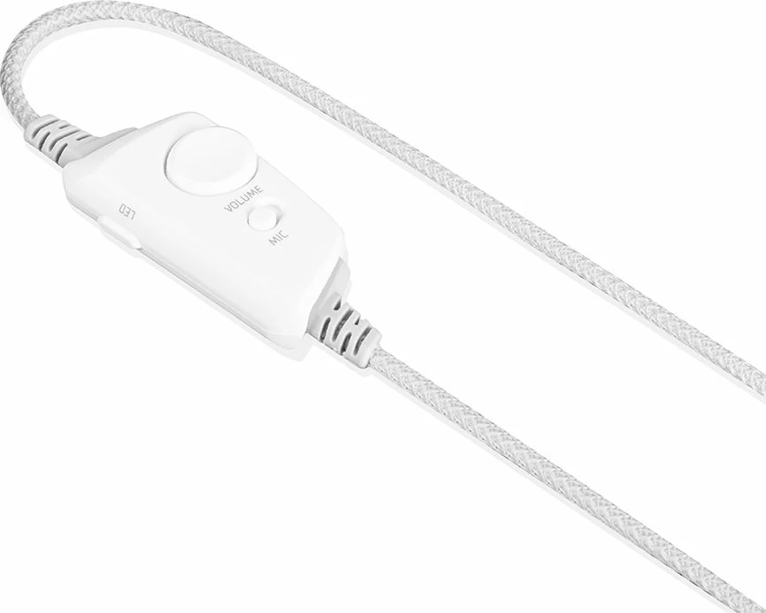 Kufje gaming Modecom Volcano MC-899 Prometheus, USB, me mikrofon të heqshëm, LED, kabllo 2.2 m, të bardha