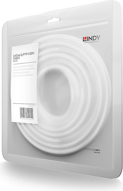 Kabllo rrjeti LINDY 47190 Cat6a S/FTP 0.3m RJ45-RJ45, e bardhë