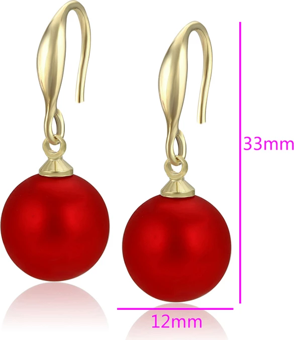 Vathë të praruar në ari 14 karatësh me gurë sintetik V14KGS, ari/kuq