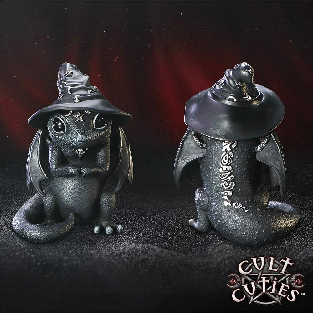 Figurinë Nemesis Now Azascale 12.4 cm, Cult Cuties, me kuti dhurate, e zezë