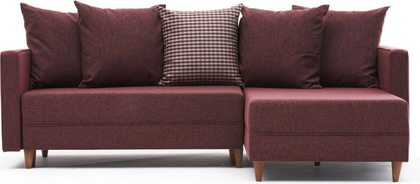 Kënd-sofë krevati Aydam, ngjyrë e kuqe e thellë, kënd i djathtë