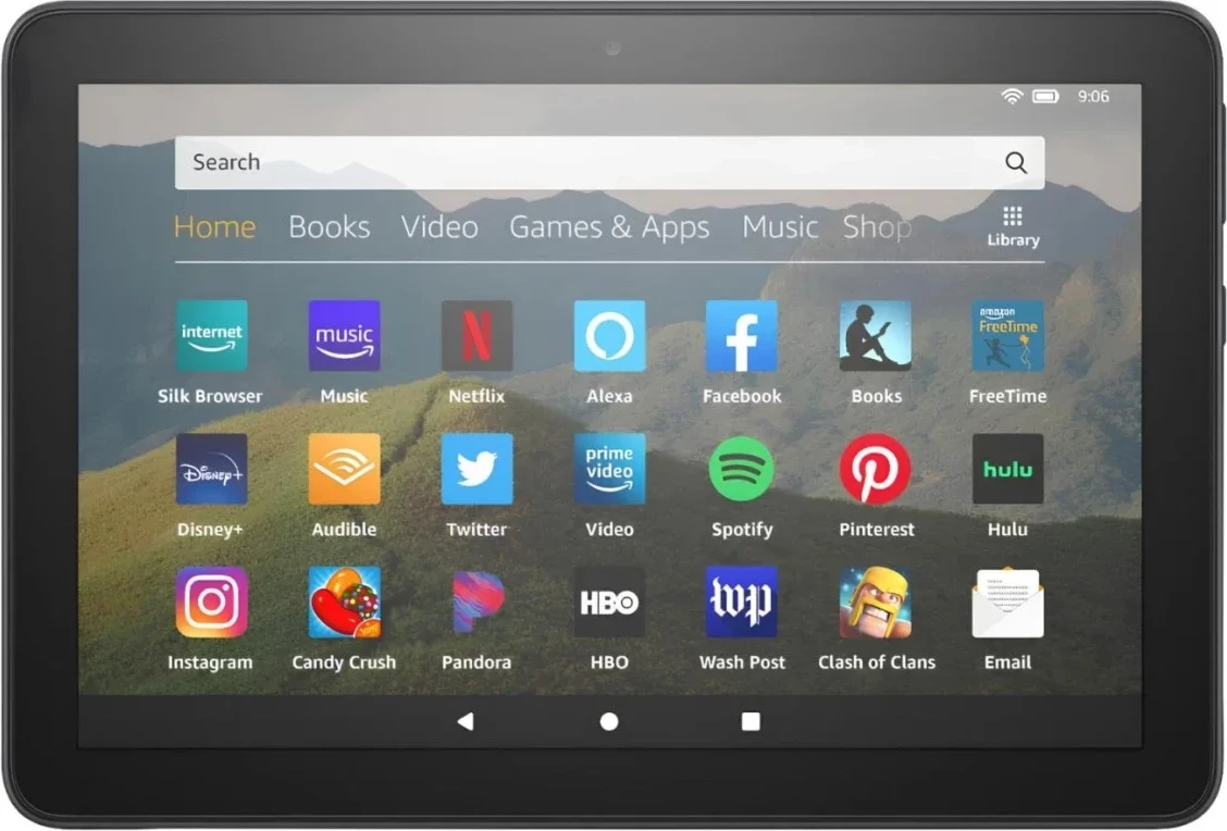 Tablet, Amazon Fire HD 8, 64GB, 8" HD, Wi‑Fi, e zezë