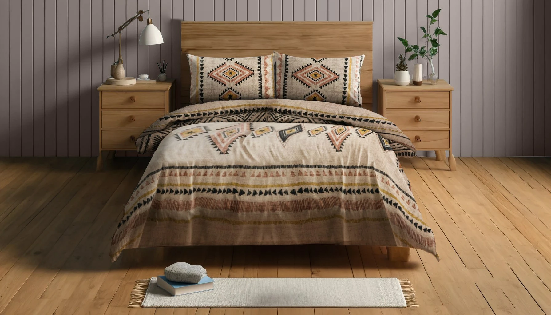 Set mbulesë krevati King Pique, ngjyrë e kuqe tjegulle, L'essentiel, 240x220cm