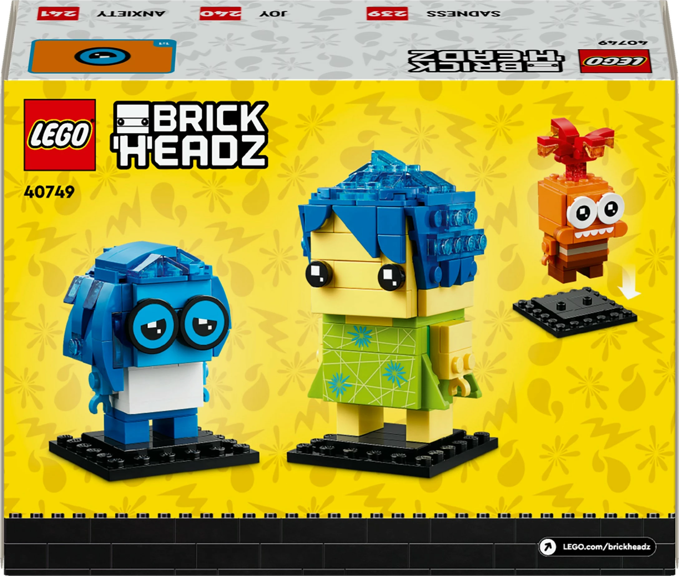 Set ndërtimi LEGO 40749, Joy, Sadness & Anxiety, shumëngjyrësh