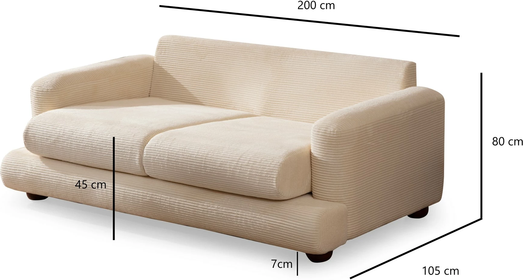 Divan dy ulëse Atelier del Sofa, River, bezhë