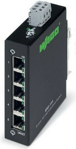 Switch rrjeti WAGO 852-111, 5x Fast Ethernet 10/100, Full Duplex, Rack Mount, i zi