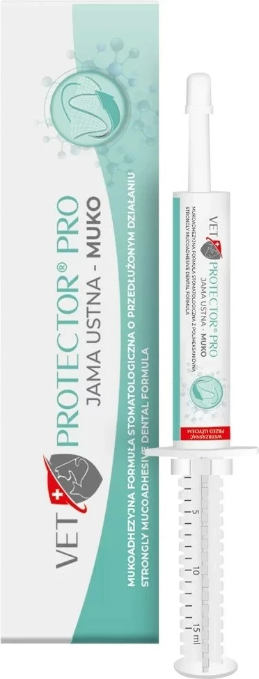 Xhel mbrojtës për dhëmbë për qen dhe mace JM Sante Vet Protector Pro Muko, 15 ml