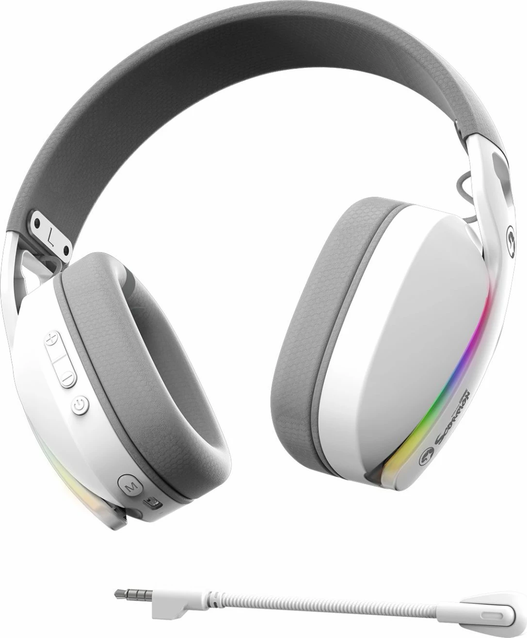 Kufje Marvo HG9086W Wireless Gaming RGB, 2.4G/BT5.3/Me kabllo, E bardhë