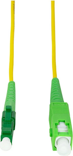 Kabllo fibër optike LogiLink patch cord simplex OS2, SC/APC në LC/APC, 0.5 m, e verdhë