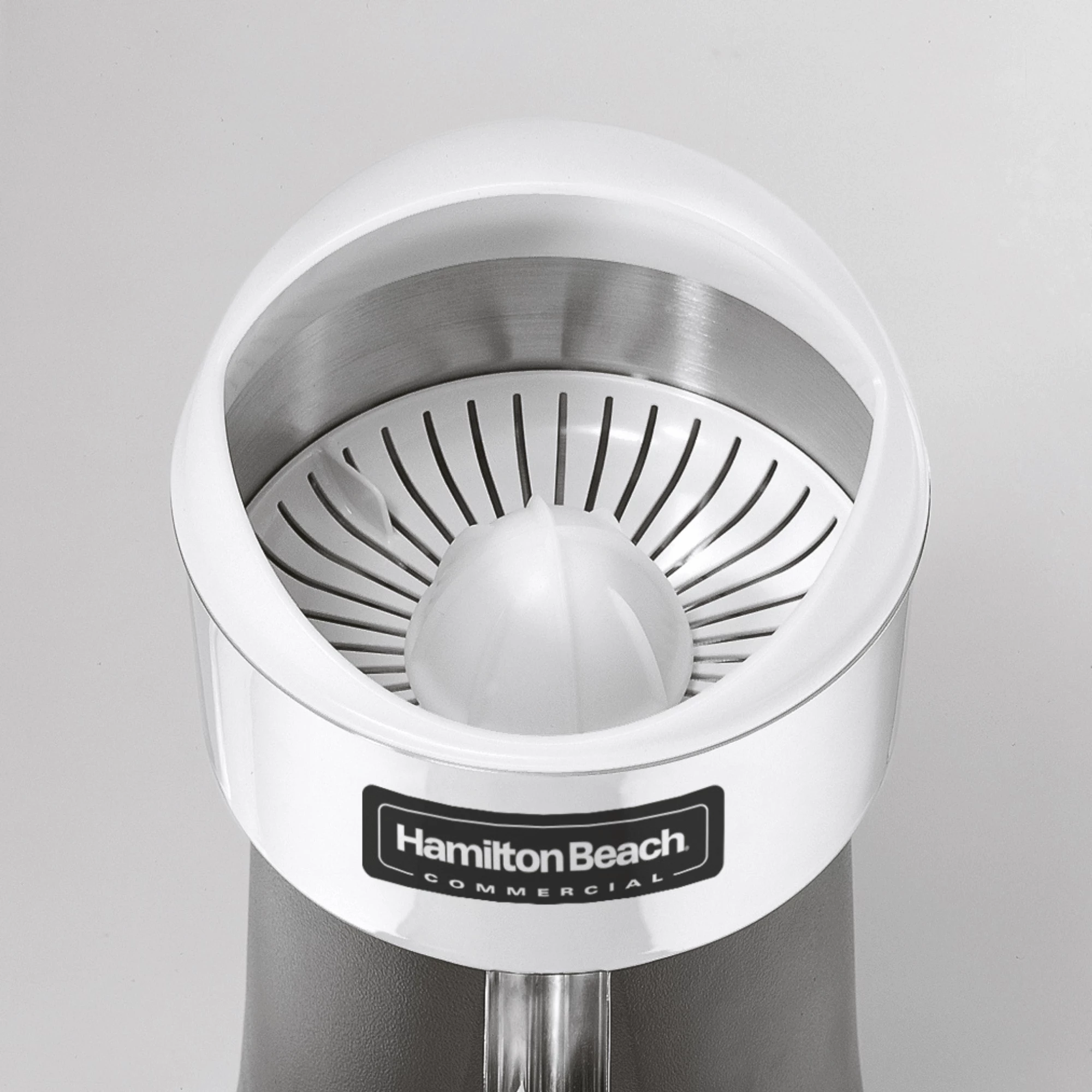 Shtrydhës agrumesh elektrik, Hamilton Beach Commercial, FreshMark, kapacitet i lartë, tas çelik inoks, 260x254x(H)470 mm, zi/argjendtë