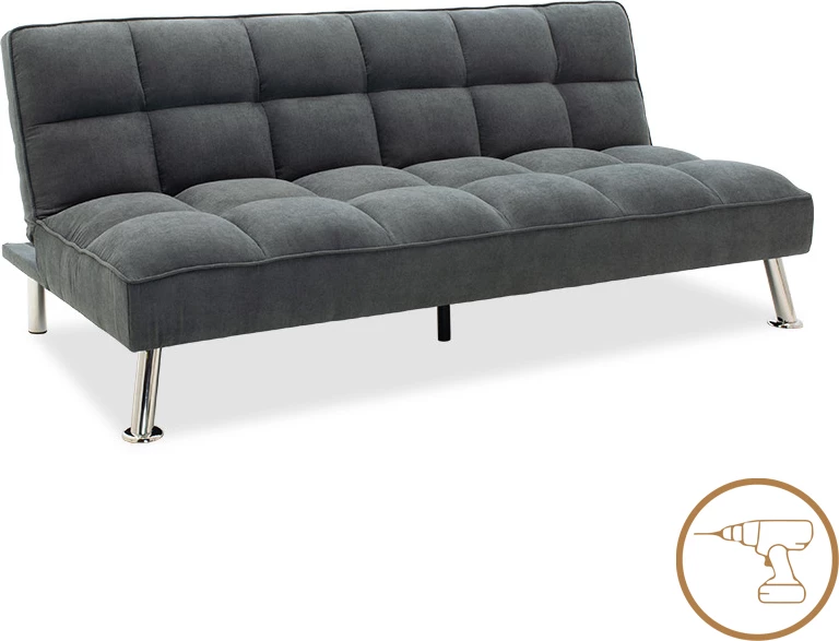 Divan 3 vendësh Rebel, ngjyrë gri e errët, 189x92x82cm