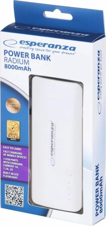 Power bank Esperanza Radium EMP106WE, e bardhë