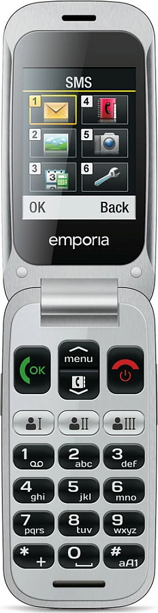 Celular Emporia ONE V200i, flip 2.4", 2G, SD deri 8GB, 2MP, IP54, spacegrey/silver