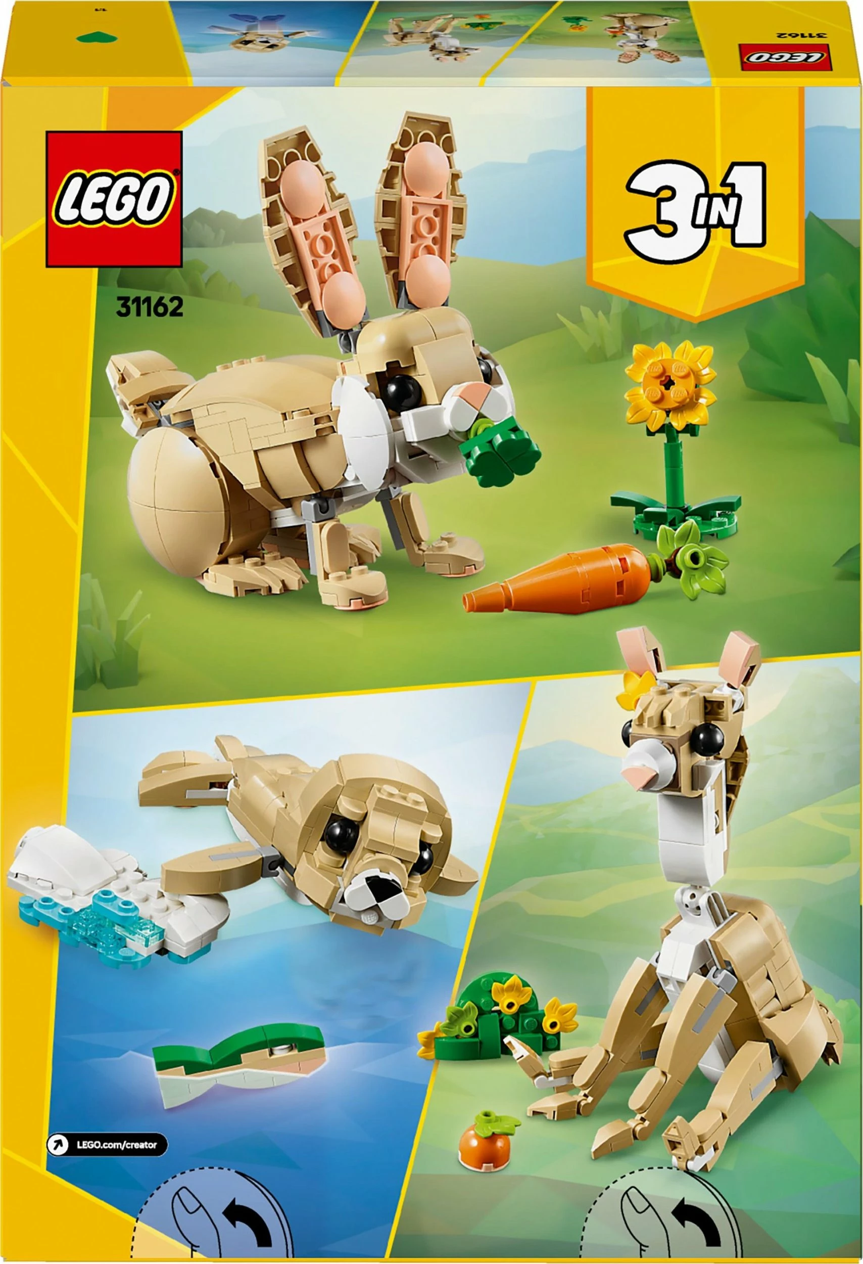 Set LEGO, LEGO Creator 3-në-1 Cute Bunny 31162, 326 pjesë