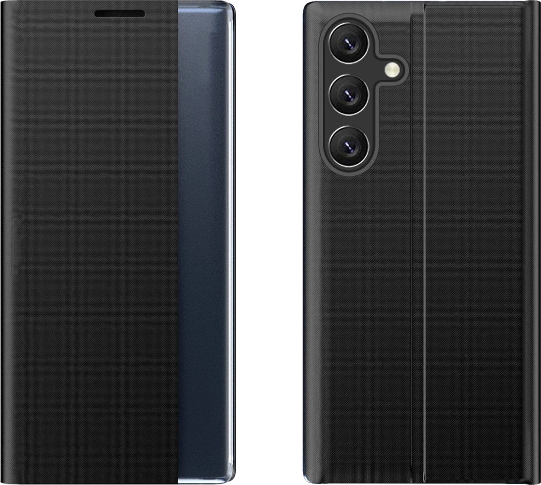 Mbështjellës Hurtel New Sleep Case me flip dhe stand për Samsung Galaxy S25 Edge, i zi