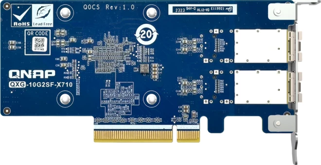 Kartë rrjeti QNAP QXG-10G2SF-X710 10GbE, 2 porta SFP+ (10G/1G), PCIe Gen3 x8, fanless, paketë 3 kllapa