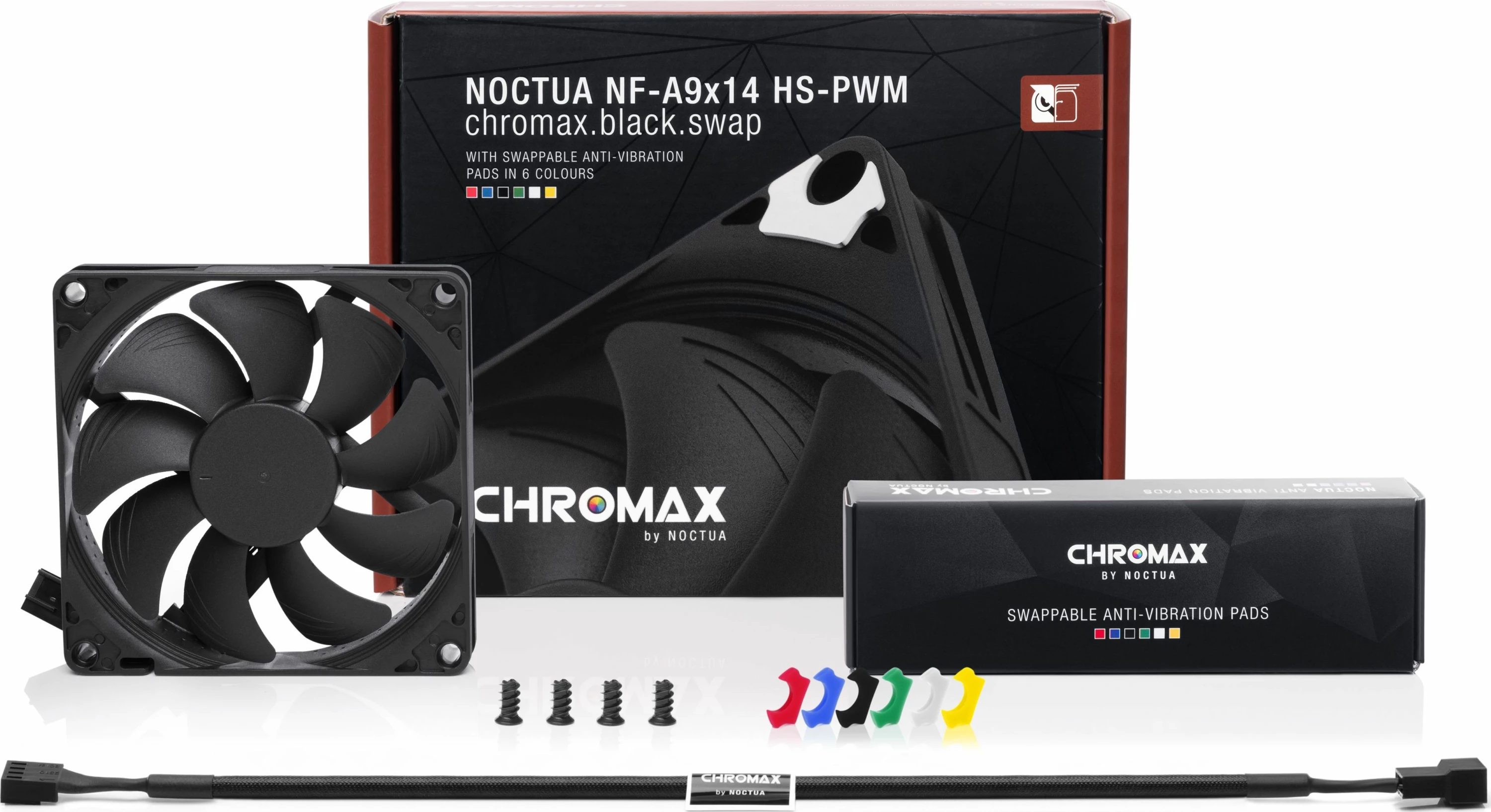 Ventilator PC Noctua NF-A9x14 HS-PWM chromax.black.swap 92mm x 14mm, 4-pin PWM, i zi, 1 copë