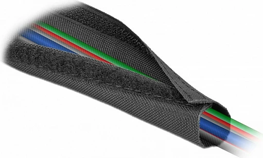 Mbështjellës i endur për kabllo DeLOCK 10 m x 30 mm, me velcro, -50 deri 150°C, i zi