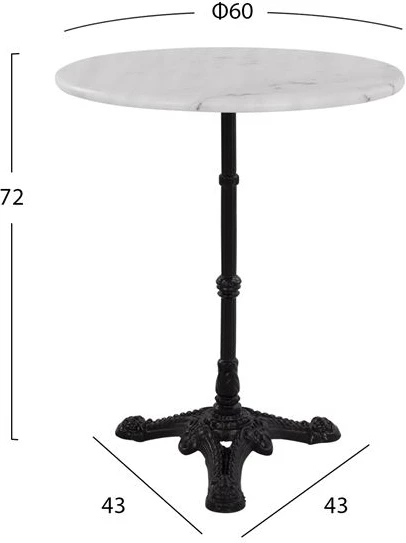 Tavolinë me bazë prej gize FH5608 me mermer, Rreth Φ60Χ71cm