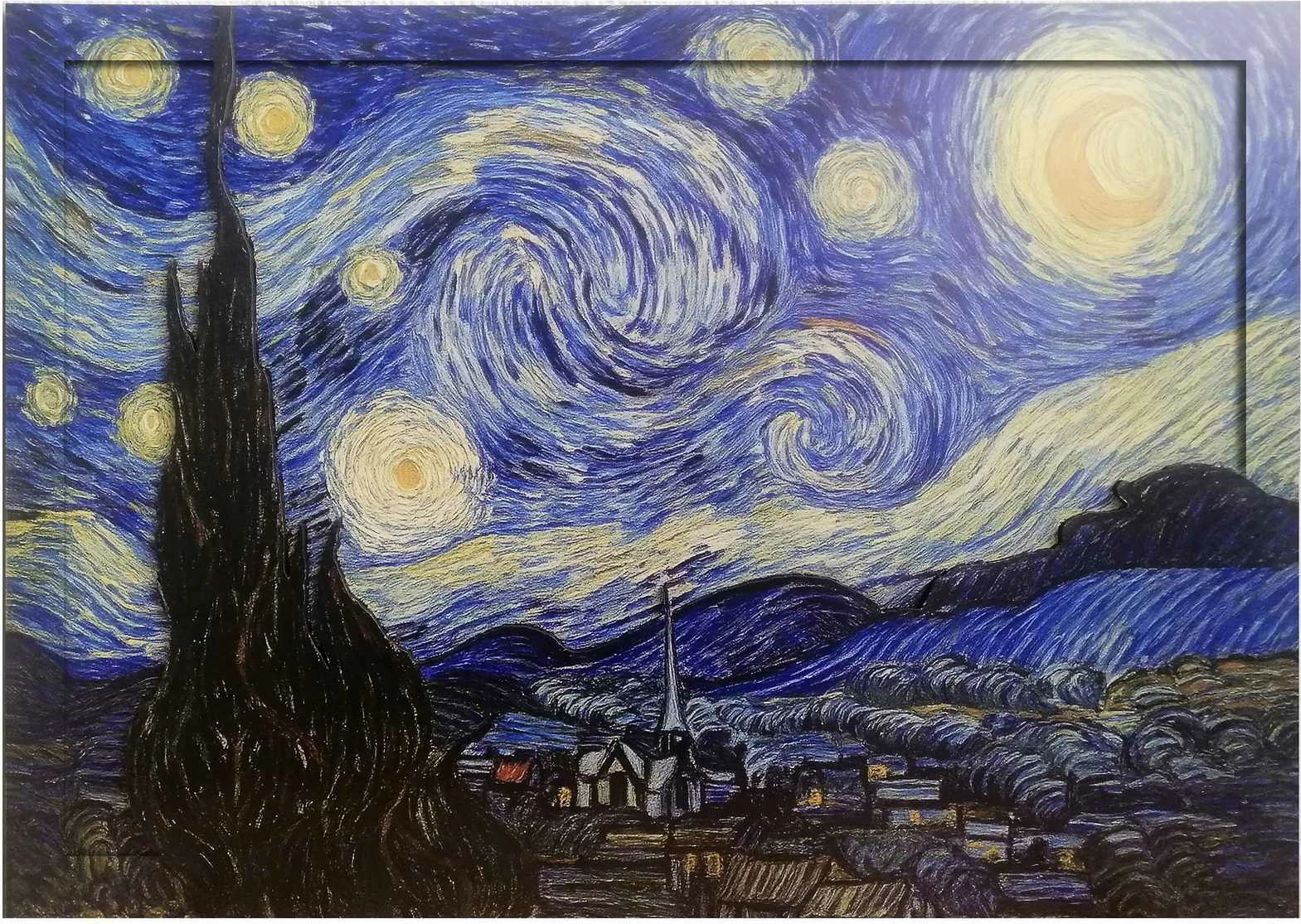 Pikturë dekorative me kornizë, MDF, Starry, shumëngjyrëshe, 47.5x68cm