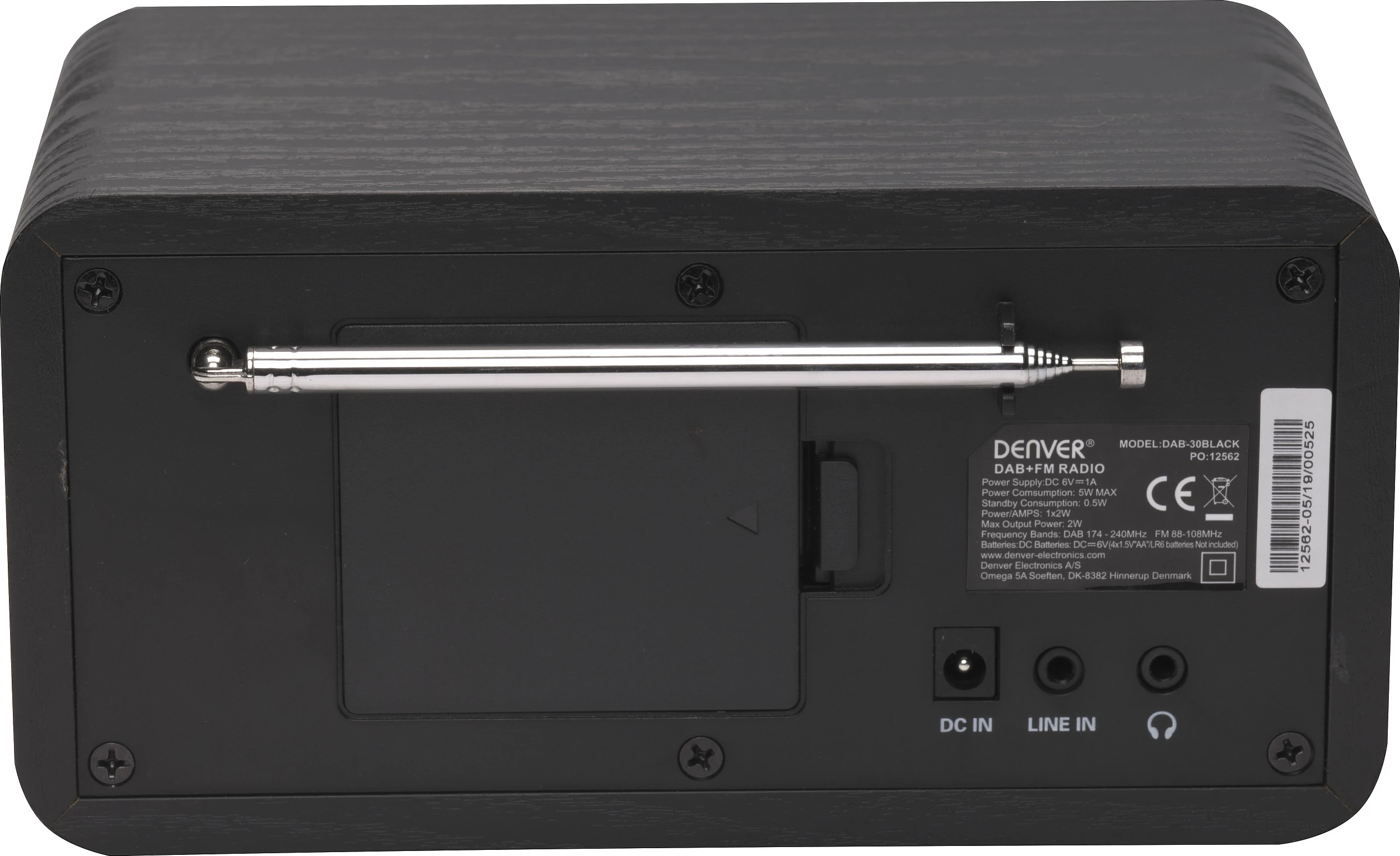 Radio Denver DAB-30, DAB+ / FM, alarm, Line-in, e zezë
