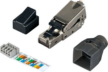 Konektor RJ-45 EFB Elektronik 88035.1, Cat6, montim pa vegla, i mbrojtur, argjend