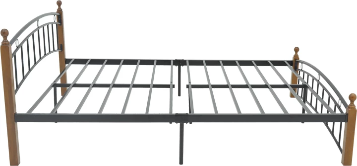 Krevat queen size Clarive ngjyrë arre dru-metal i zi 160x200cm