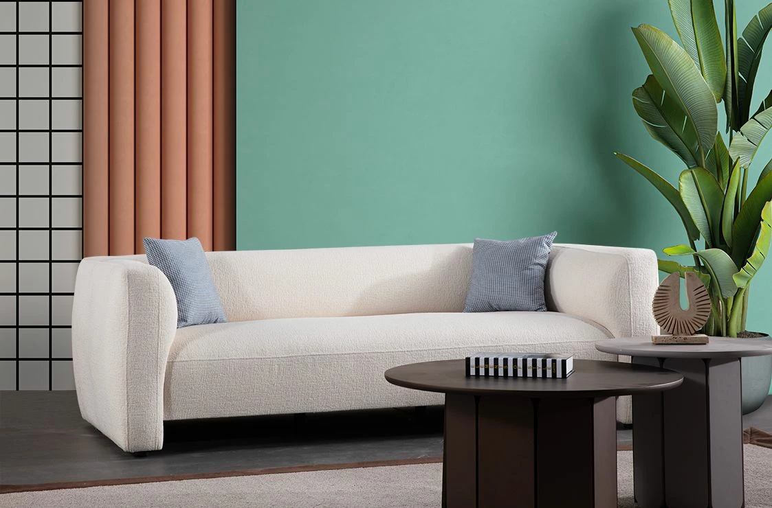 Divan treshe Rena 3, Atelier del Sofa, ngjyrë e bardhë