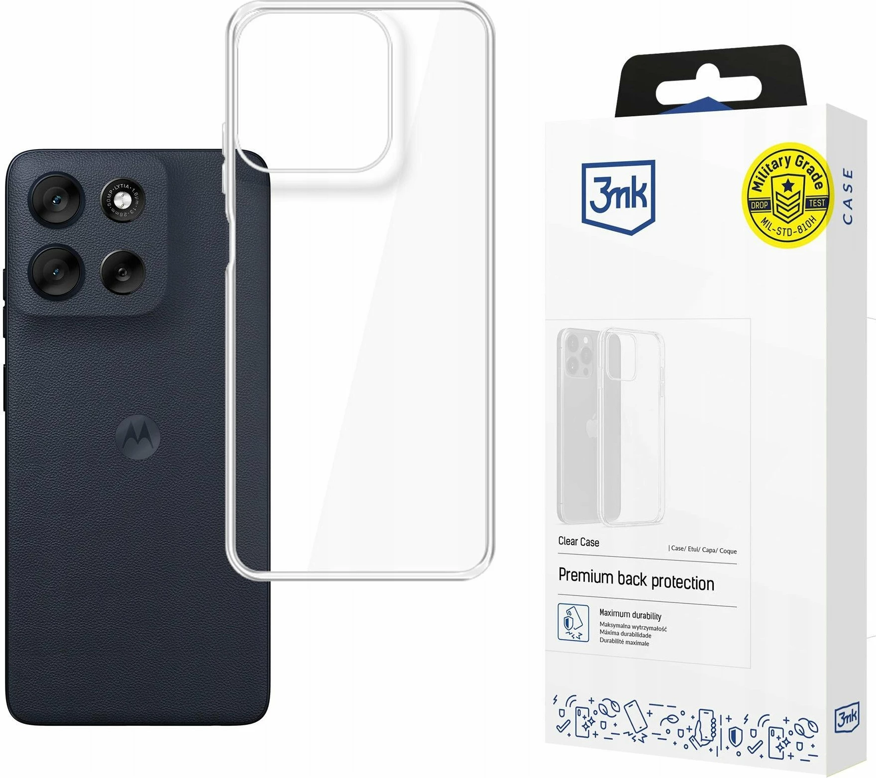 Mbështjellës 3mk Armor Case për Motorola Moto G56, transparent
