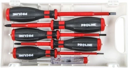 Set kaçavidash elektrike Proline 10510, 6 copë, izolim 1000V, kuqe/zezë