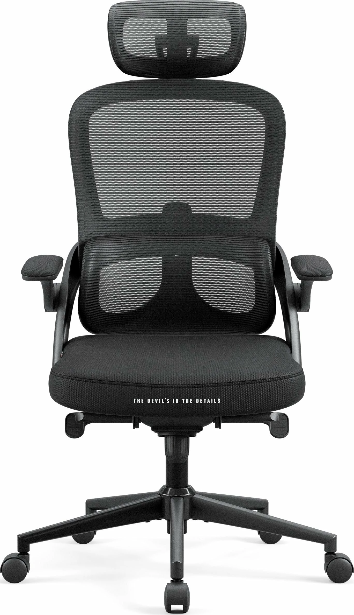 Karrige zyre ergonomike Diablo Chairs V-Light, mbështetje lumbare dinamike, 3D armrests, deri 110 kg, e zezë