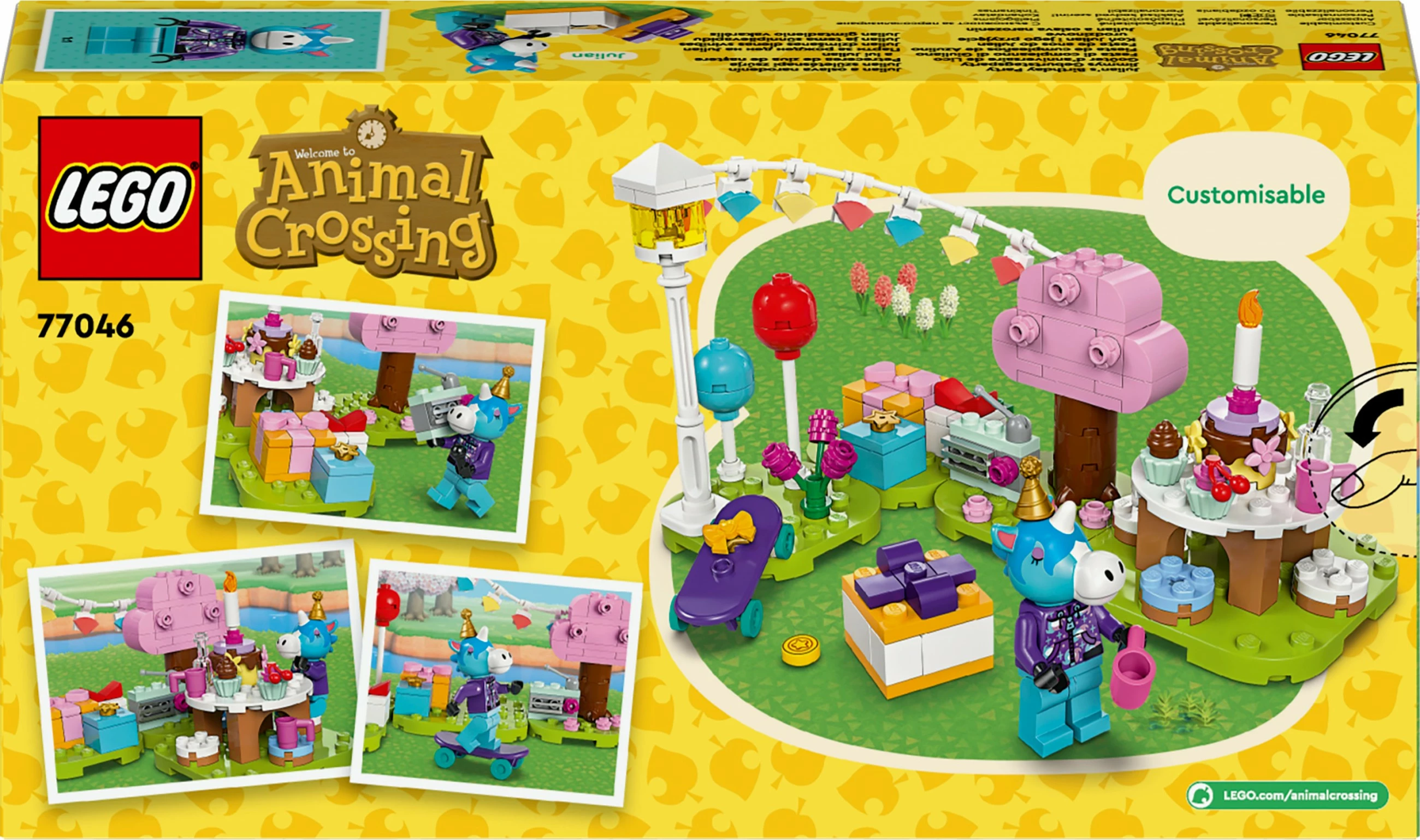 Set ndërtimi LEGO Animal Crossing 77046 Julian's Birthday Party, 170 pjesë, multikolor