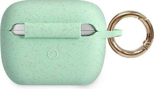 Mbështjellës Guess GUACAPSILGLGN për AirPods Pro, silikon, i gjelbër me shkëlqim