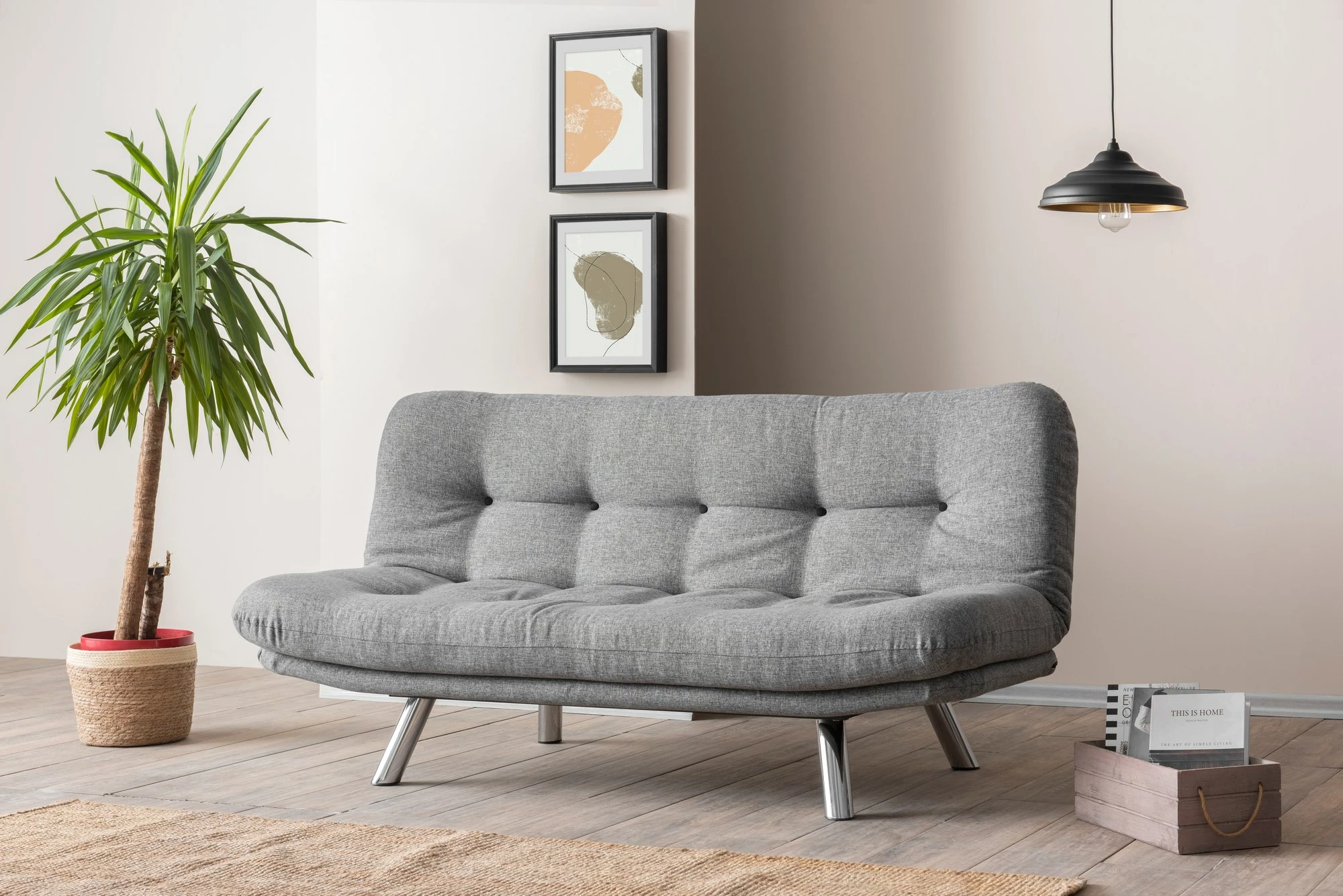 Krevat-sofa treshe, Atelier del Sofa, Misa Small, ngjyrë gri e çelët