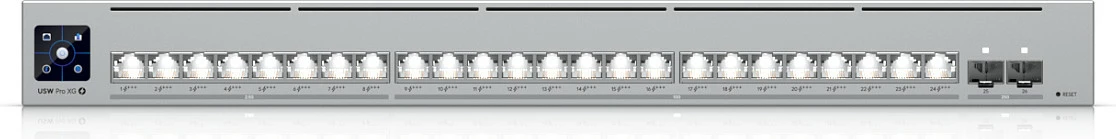 Switch Ubiquiti UniFi USW-Pro-XG-24-PoE, 24x RJ45 (16x 10G + 8x 2.5G), PoE 720W, Rack Mount, gri