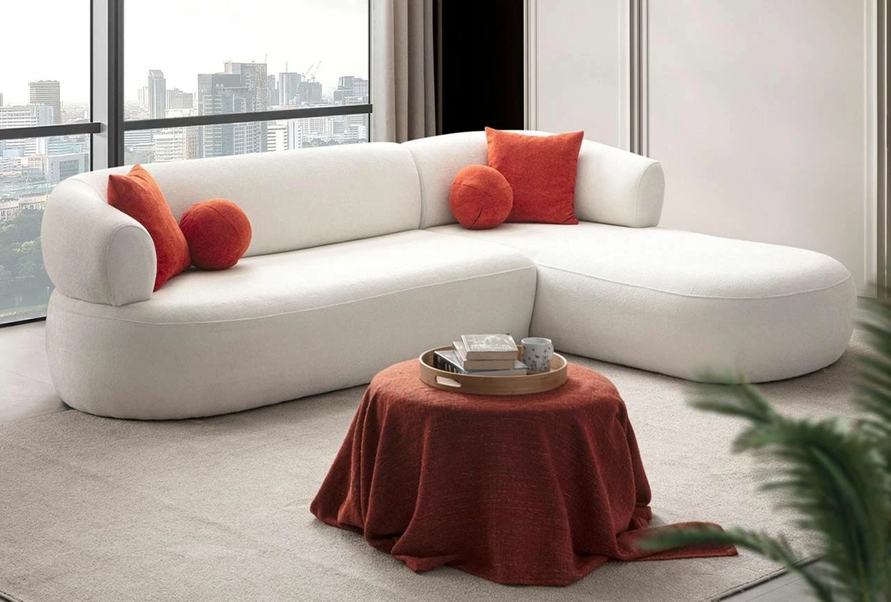 Këndsofa Atelier del Sofa, Roma, e bardhë, anë e djathtë