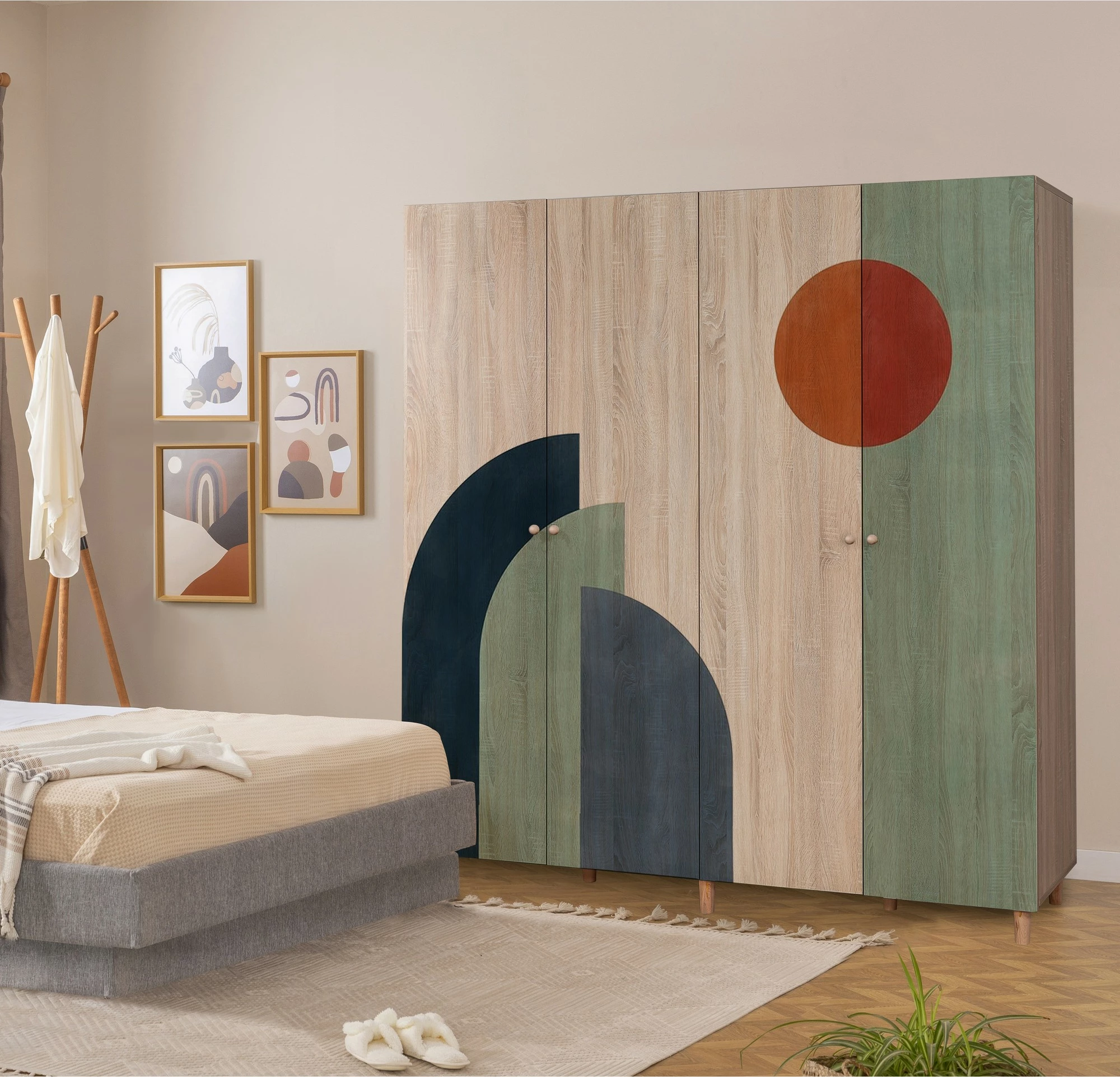 Dollap Hanah Home, Loni 4, ngjyrë sonomo, 180x192x52cm