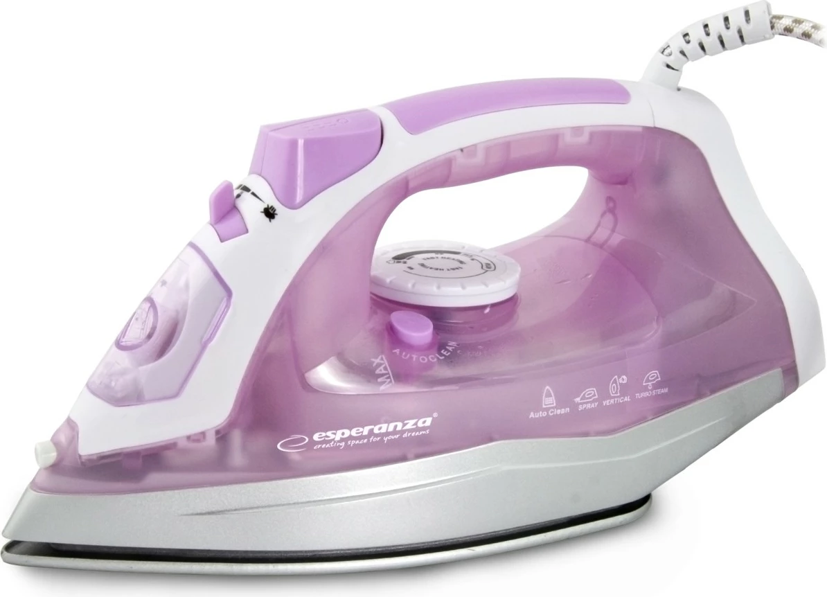 Hekur me avull Esperanza Tulle Ceramic EHI004, 2400W, Rozë