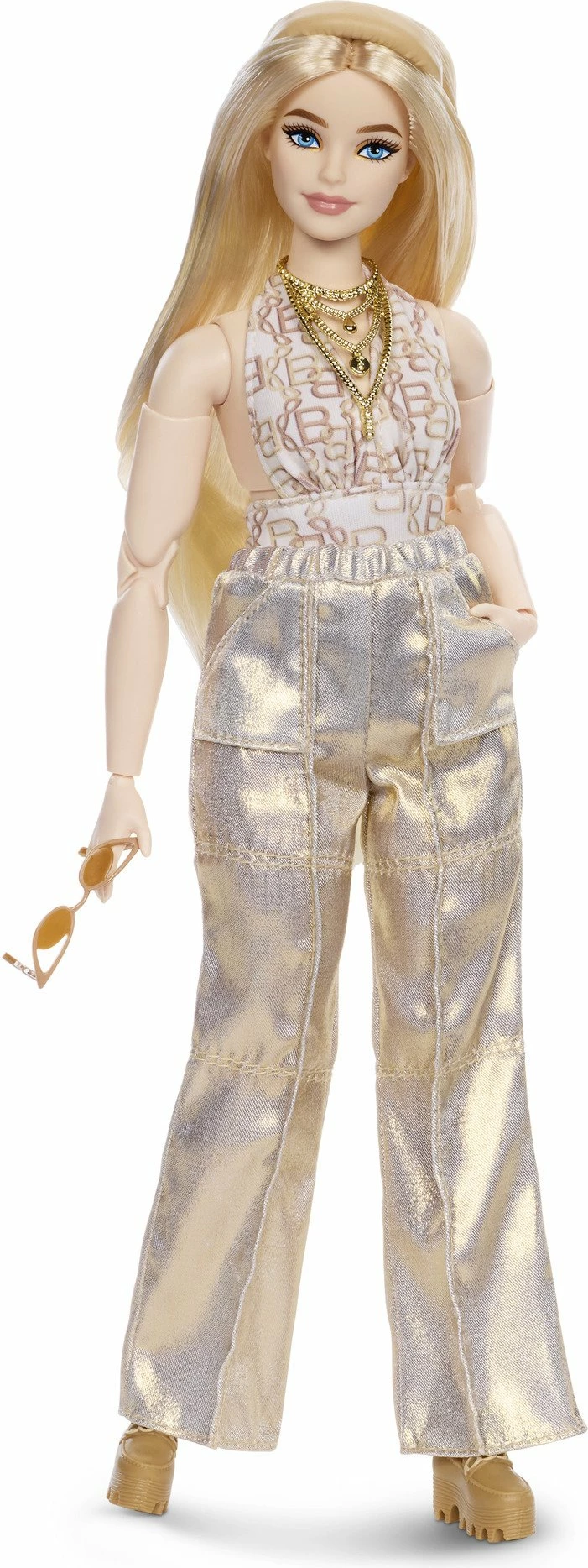 Kukull Barbie Mattel You Create Barbie Basics Neutral Set 003 JJX37 me 2 koka ndërruese, 4 veshje, 2 palë këpucë, 6 aksesorë, Made to Move, ngjyra neutrale