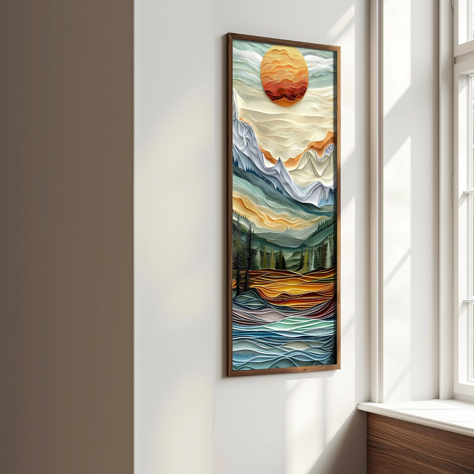 Pikturë dekorative me kornizë MDF, shumëngjyrëshe, Wallity, LONG001-S/120-40, 40x120cm