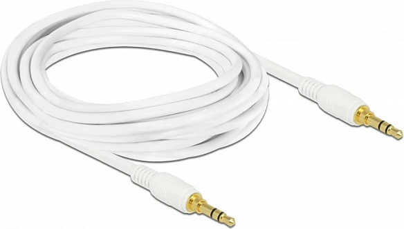 Kabllo audio AUX DeLOCK 85552, 3m, 3.5mm male-male, e bardhë