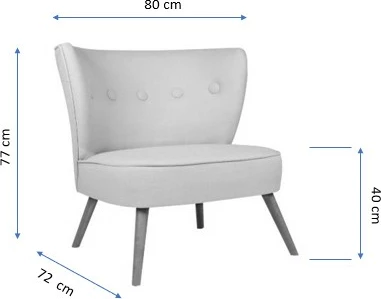 Karrige wing, ngjyrë indigo blue, Atelier del Sofa, Bienville