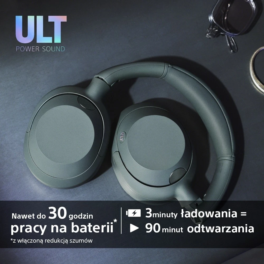 Kufje Sony ULT Wear, me anulim zhurme aktiv, ngjyrë e zezë