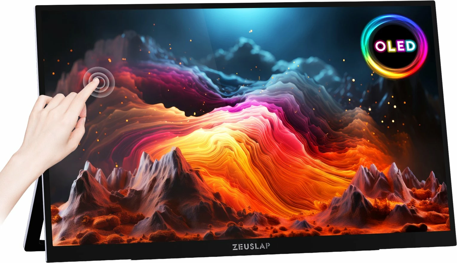 Monitor portativ Zeuslap OL133ED 13.3\" OLED Full HD touchscreen, USB-C/Mini HDMI, VESA, i zi