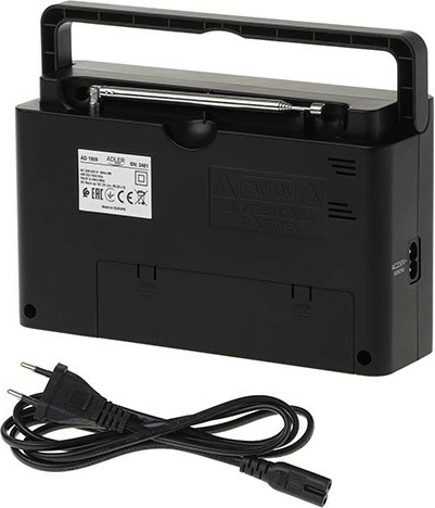 Radio portativ Adler AD1909 AM/FM, mono, 4 W, 3.5 mm jack, e zezë