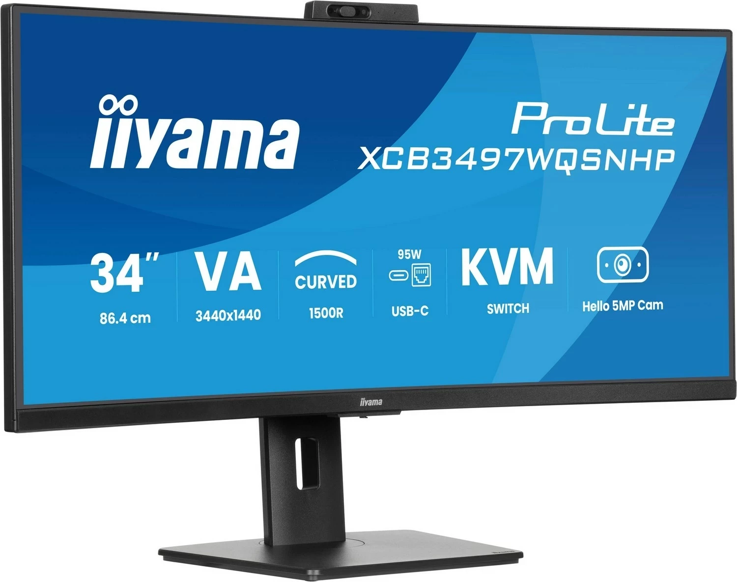 Monitor iiyama ProLite XCB3497WQSNPH-B1, 34", UWQHD, VA, 120Hz, 0.4ms, i zi