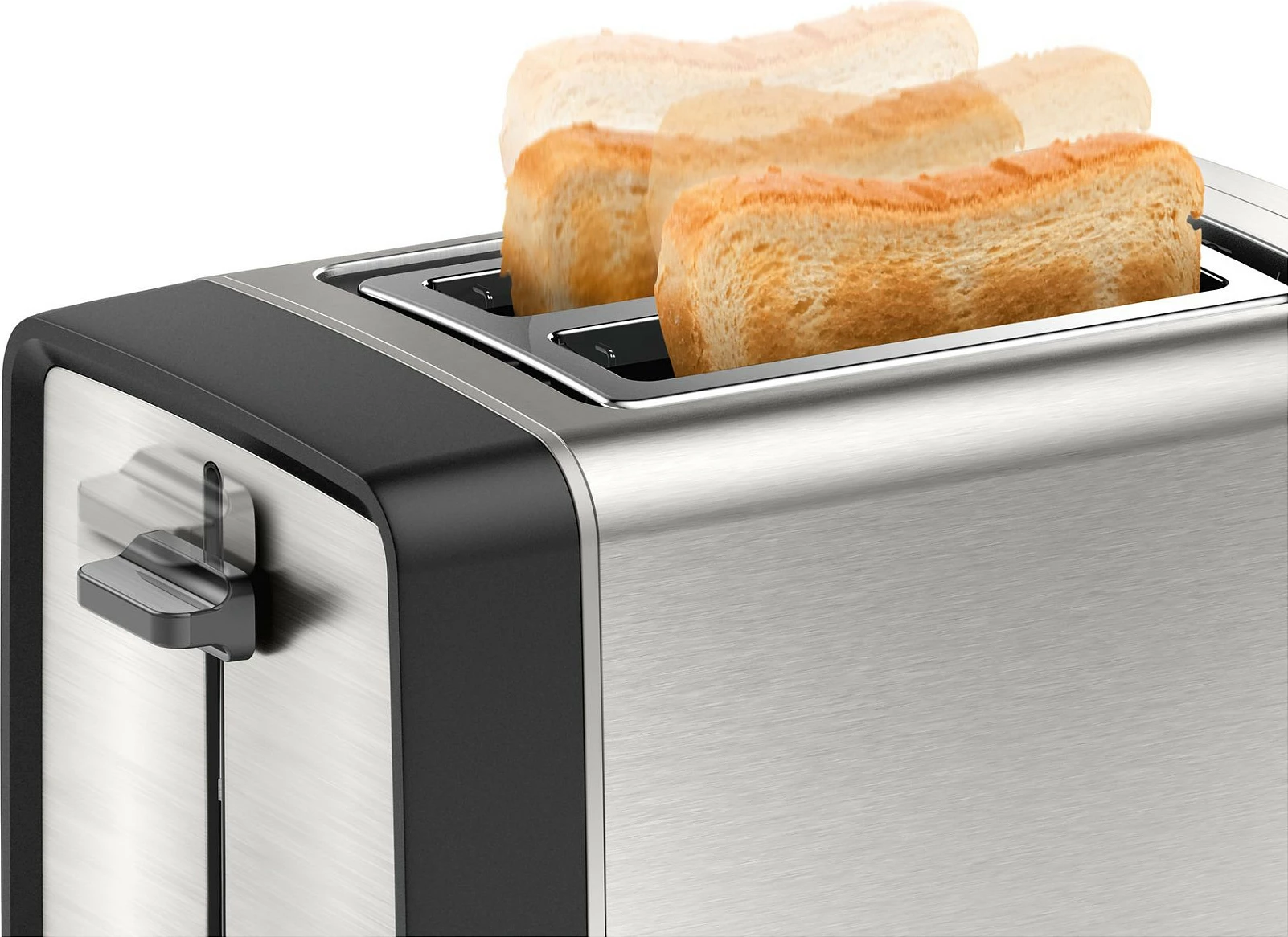 Toster Bosch TAT5P420 DesignLine, 2 feta, 970W, inox/zi