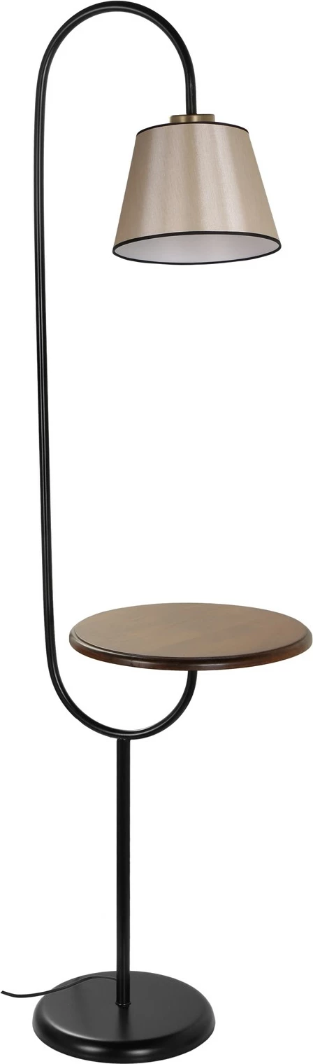 Llambë dyshemeje Opviq, Zümrüt, ngjyrë bezhë e errët, me rafte druri, 160cm