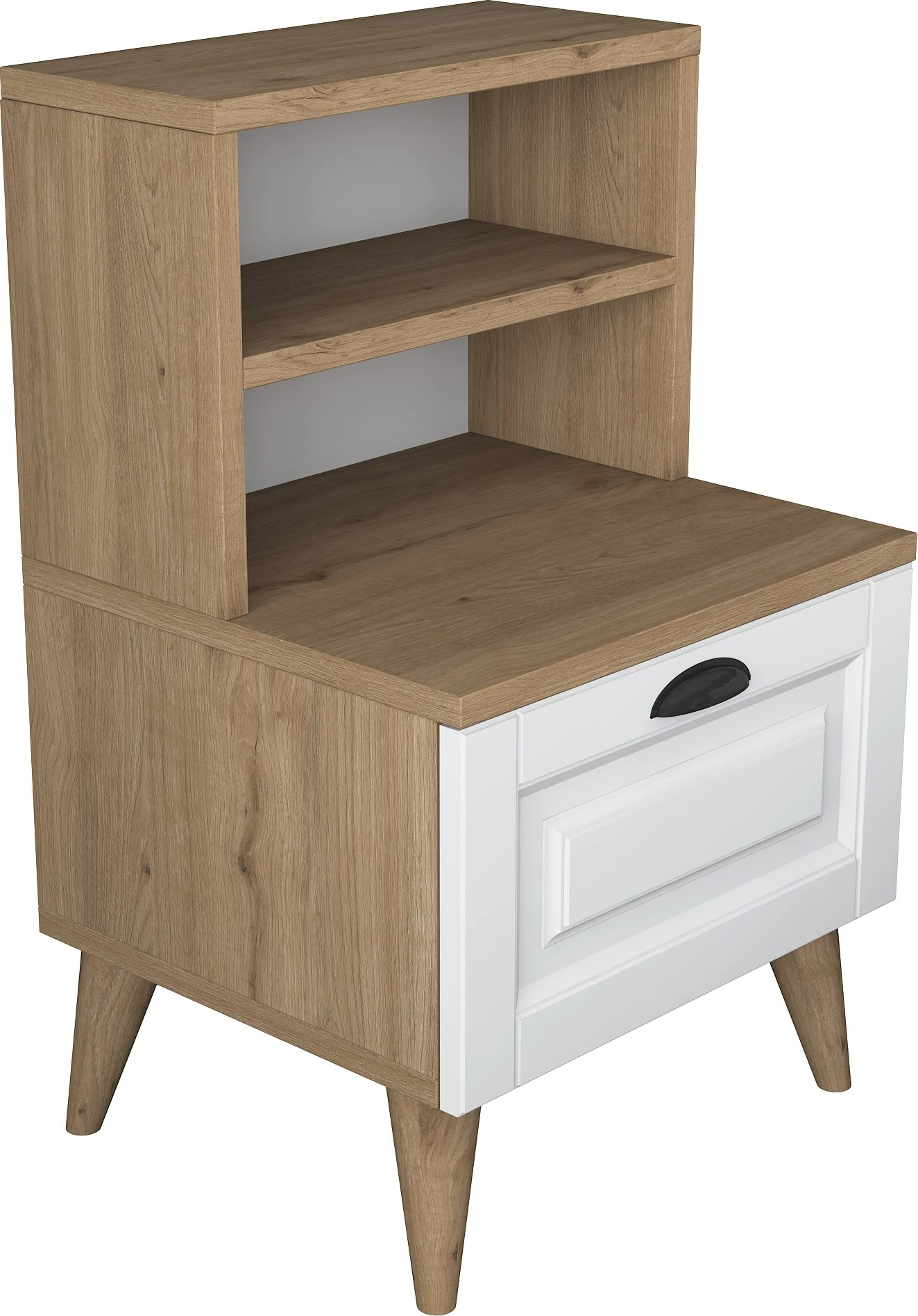 Komodin Hanah Home, BD105 - 2786, ngjyrë arre dhe e bardhë